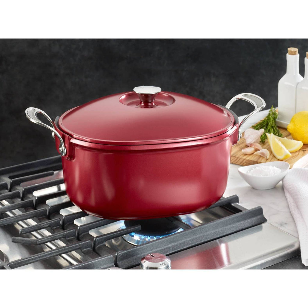 Red 6.3Qt Cast Aluminum Pot H563