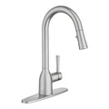 Adler Pull Down Single Handle Kitchen Faucet with Power Clean Finish: Spot Resist Stainless W762