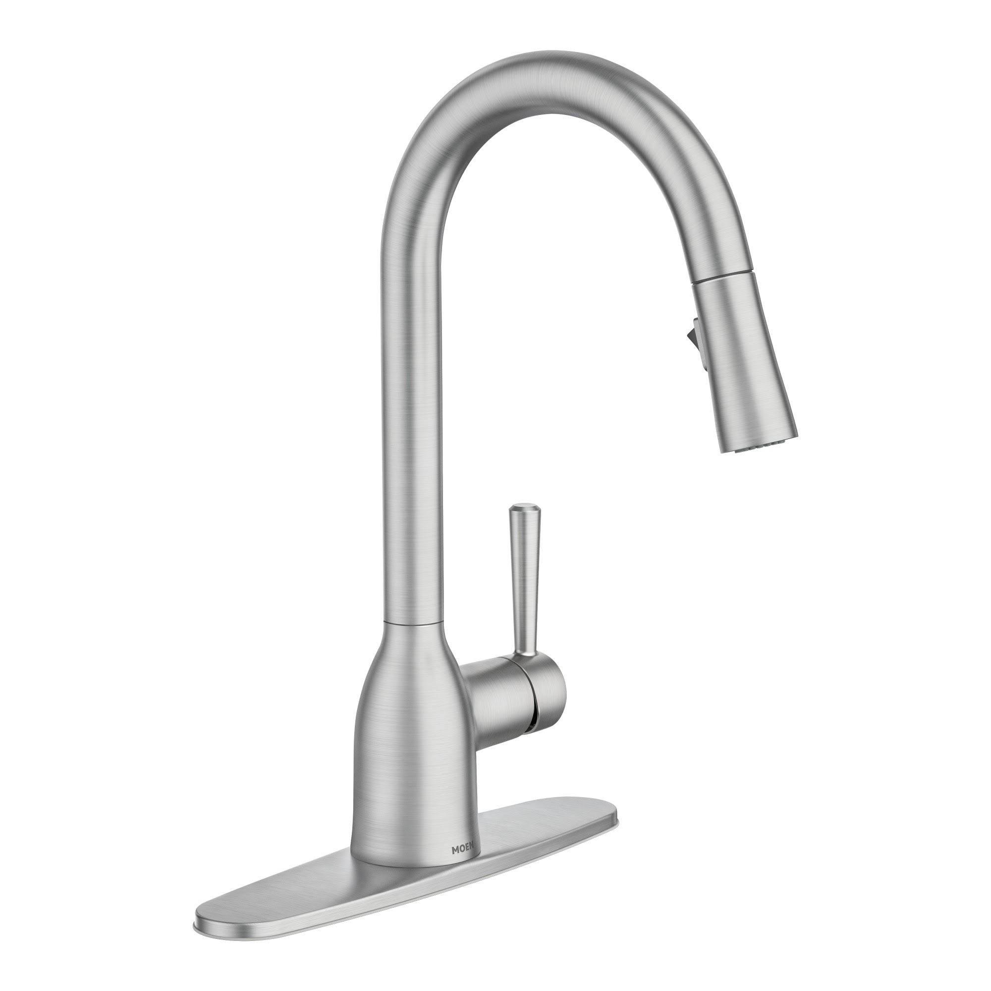 Adler Pull Down Single Handle Kitchen Faucet with Power Clean Finish: Spot Resist Stainless W762