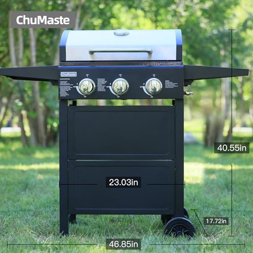 3 Burner Propane Gas Grill with Thermometer H84363