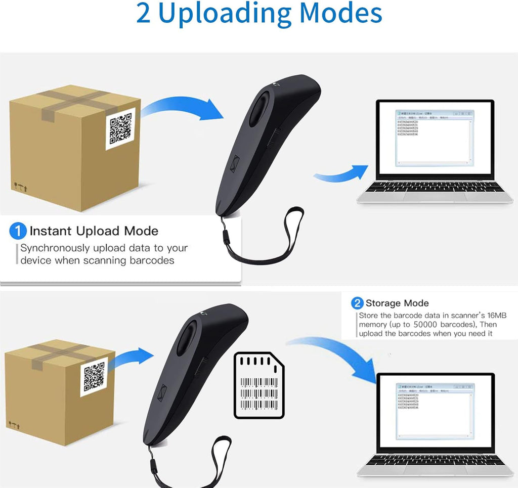 2 Pack Bluetooth Wireless Barcode Scanner Y45415