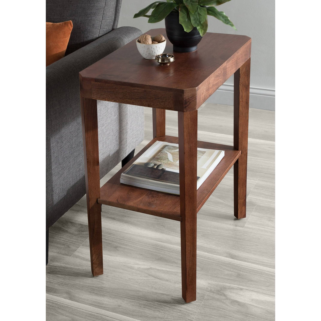 Walnut Brown Wood Side Table Y3875