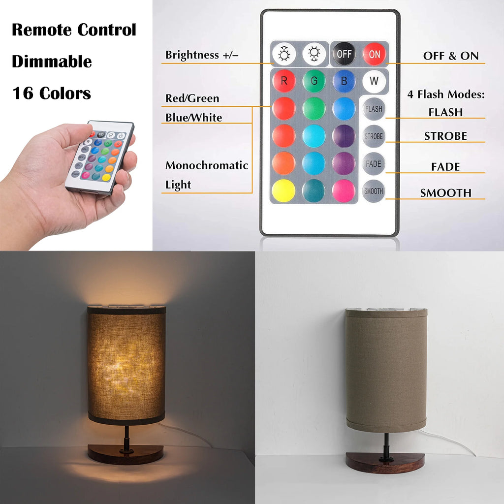 Half Shade Table Lamps with Fabric Lamp Shade R294