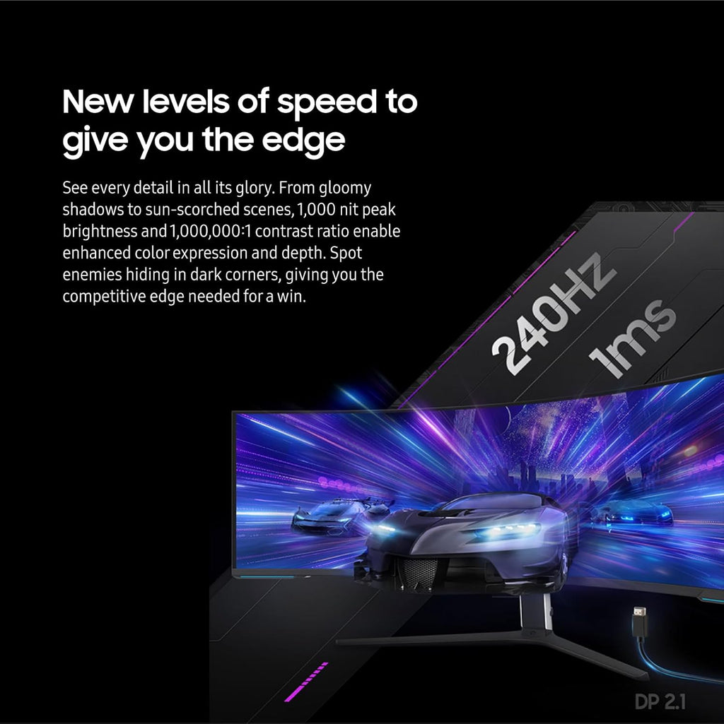 57" Dual 4K UHD 1000R Curved Gaming Monitor, 240Hz, 1ms, Quantum Mini-LED, DisplayHDR 1000 W347