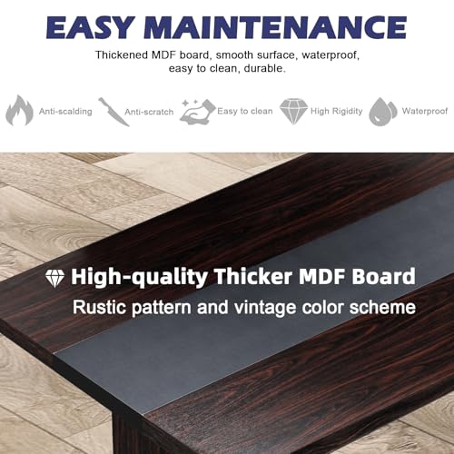Brown Rectangle Large Wood Dining Table F45164