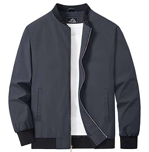 Men's Bomber Jacket Lightweight Full Zip Windbreaker D558376
