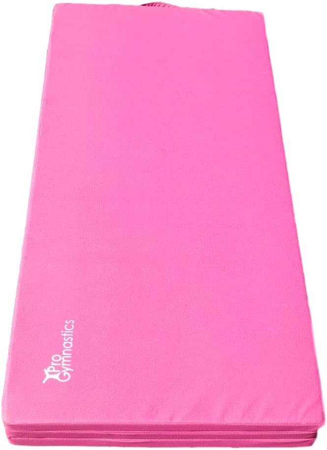 Extra Thick High Density Anti-Tear Gymnastics Gym Folding Exercise Mats (Pink) K381293