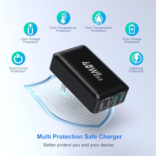 3 Pack Slim Flat Dual Port USB Wall Charger G187130