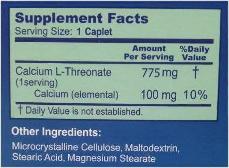 3 Bottles Calcium Threonate 90 Caplets Y7805