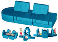 12PCS Modular Toddler Couch with Triangular Cushions and Arches (Gray) N4015