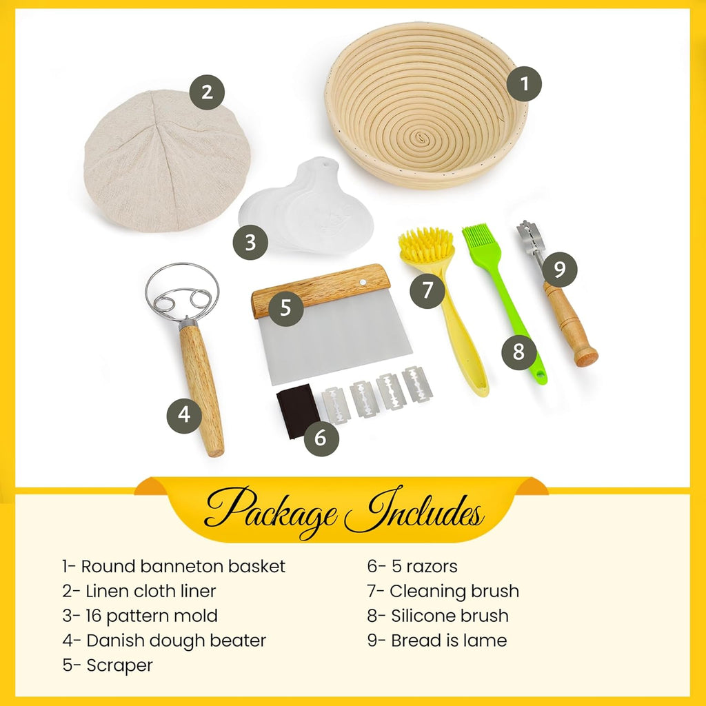 Round 9 inch Sourdough Proofing Basket J638041