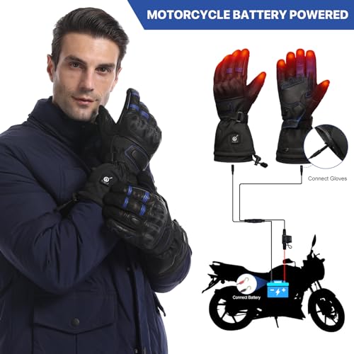 Professional Heated Motorcycle Gloves with 12V Charging Cord K392