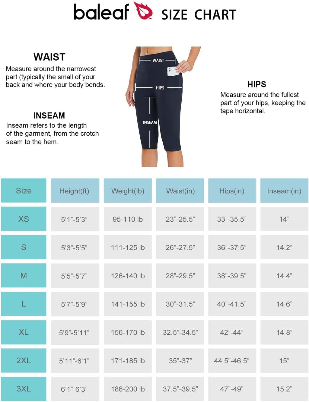 Women's Capris with Pockets Knee Length High Waisted Stretch Yoga Leggings L827