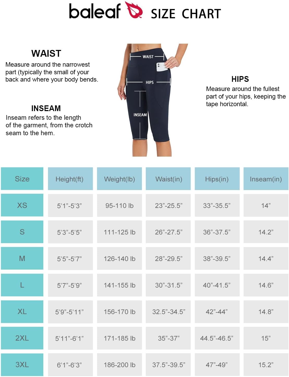 Women's Capris with Pockets Knee Length High Waisted Stretch Yoga Leggings L827