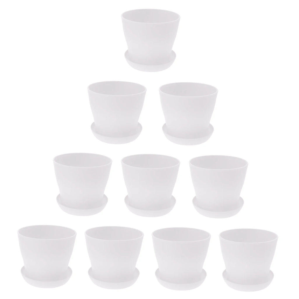 White 10 Pcs Flowerpot U282