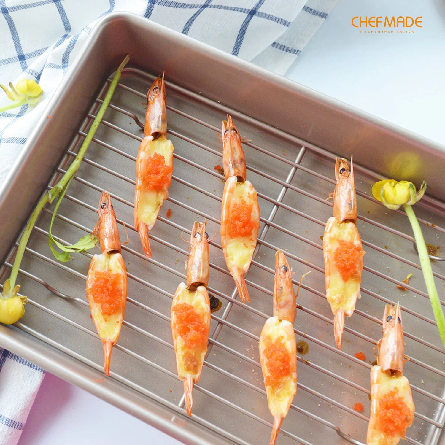 13-Inch Non-Stick Rectangular Roasting Pan with Cooling Rack F601