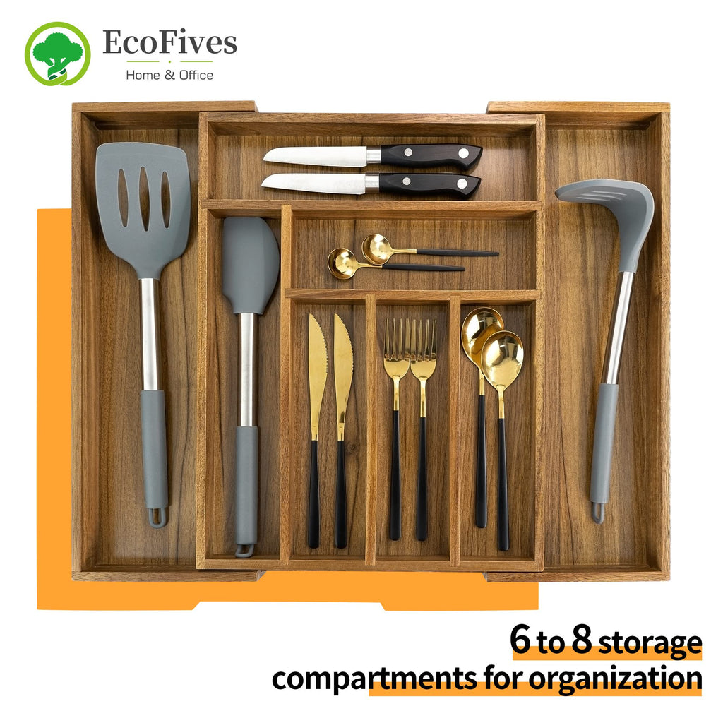 Acacia 8 Compartment Cutlery Tray Organizer I89526