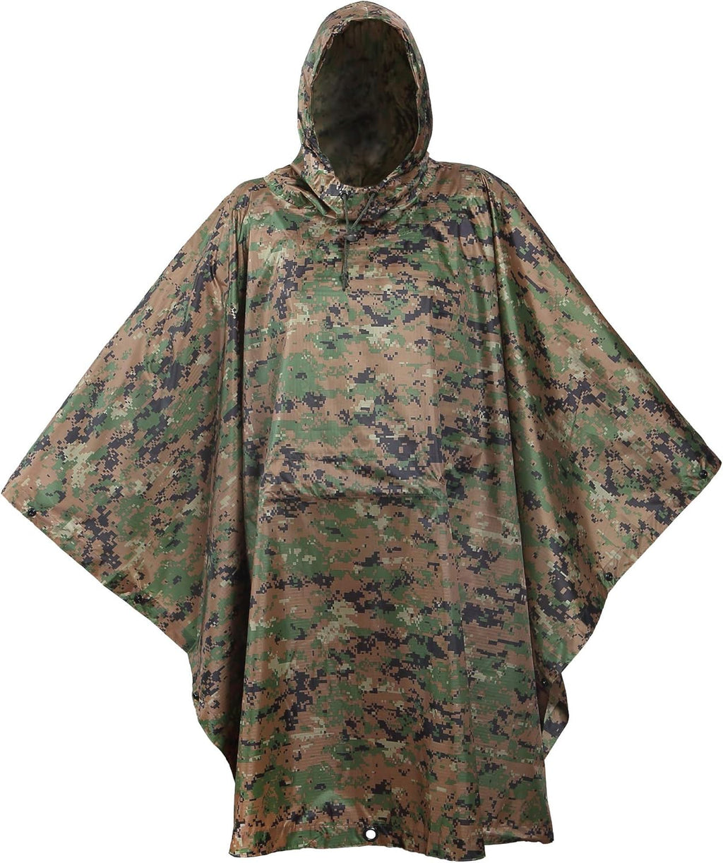 Camouflage Rip Stop Rain Poncho U821593