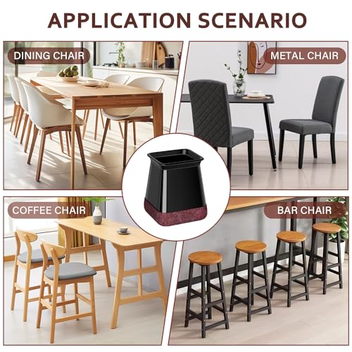 32 Pack Clear Square Silicone Chair Leg Floor Protectors A584476