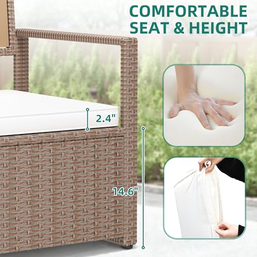 Black Beige 90 Gallon Outdoor Wicker Storage Bench with Cushion D280508