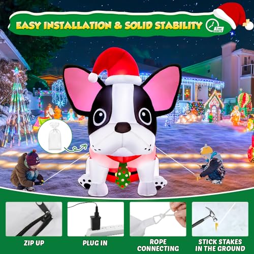 12FT Giant Christmas Inflatables Snowman Decorations Built-in Music Box & 360° Rotation 3-Colored LEDs Huge Christmas Inflatable U3871