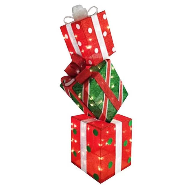 3 ft. LED Stacking Gift Boxes Porch Decor M535788