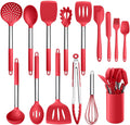 15 Pcs Silicone Non-stick Cooking Utensil Set with Stainless Steel Handle T299955