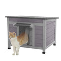 Cat House with Escape Door Insulated Weatherproof Roof K73659