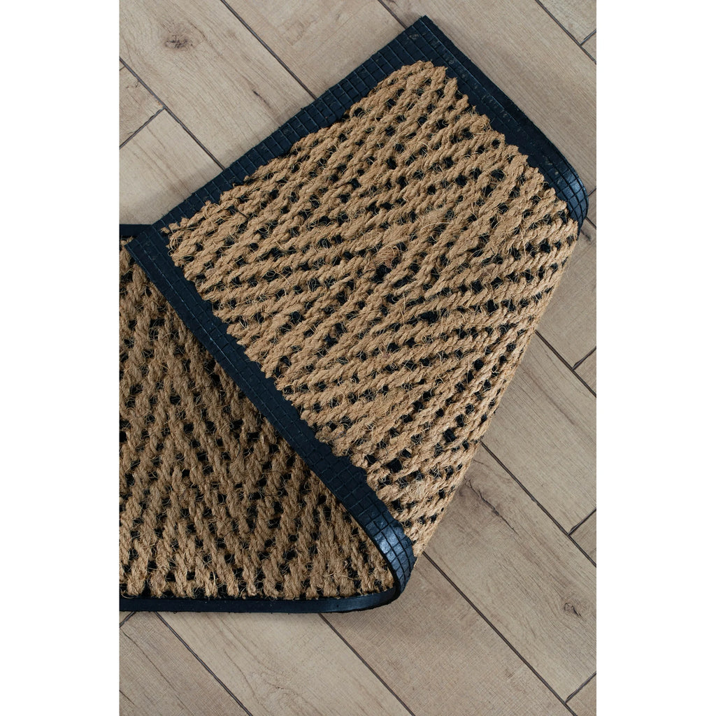 Black Metal Boot Tray with Coir Insert M455
