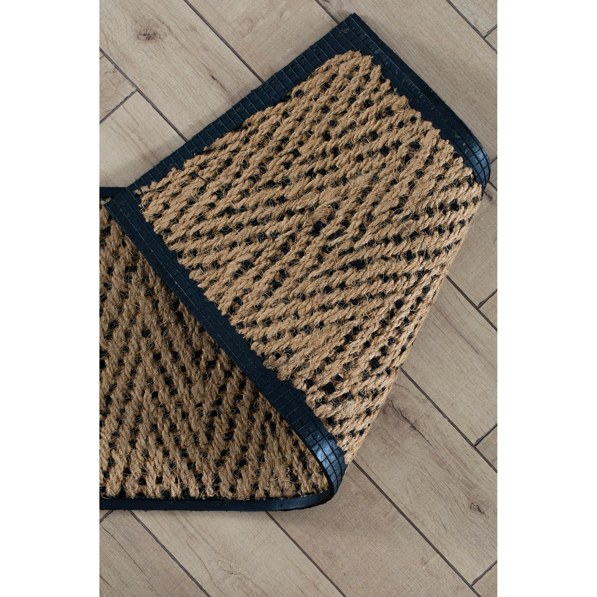Black Metal Boot Tray with Coir Insert M455