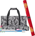 166 White Tiles Mahjong Game Set with 4 Color Rack Pushers, Black Carrying Bag, Mat with 3 Dice G5683