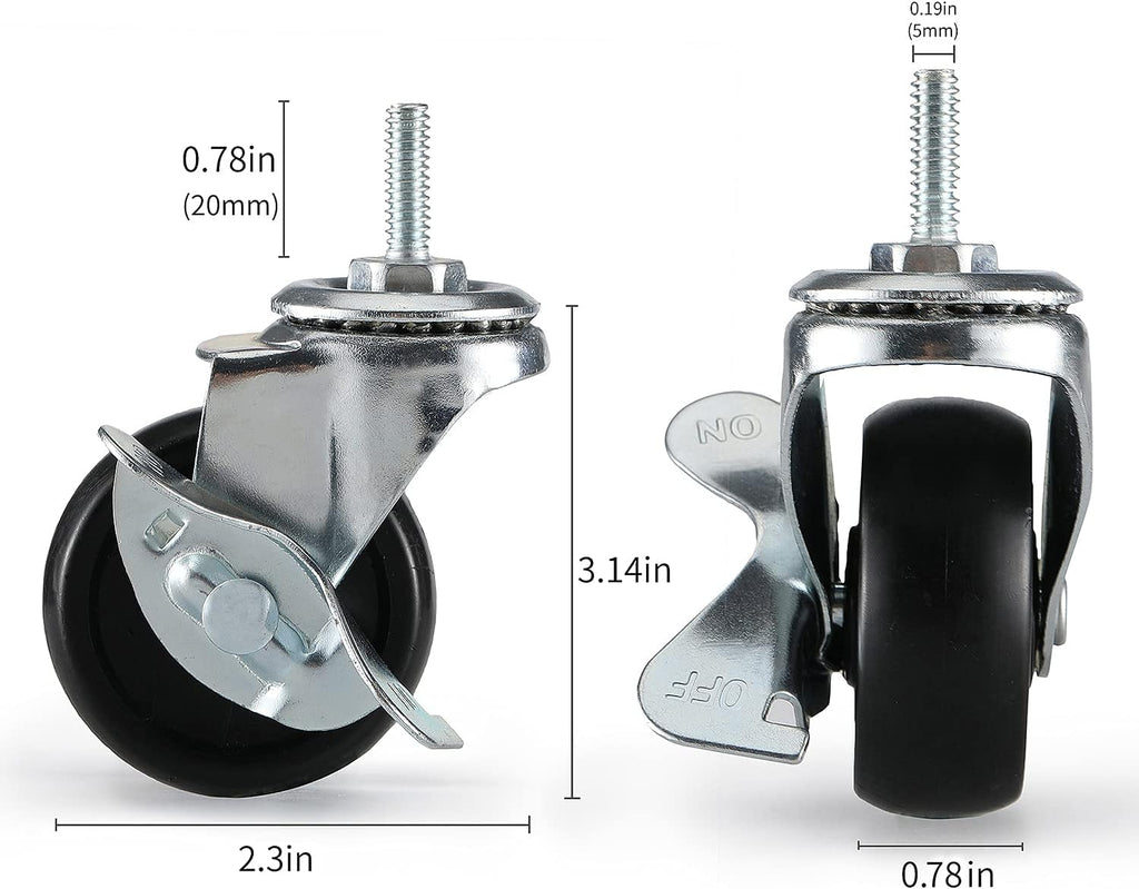 Set of 4 Black Heavy Duty Caster Roller Wheels R20428