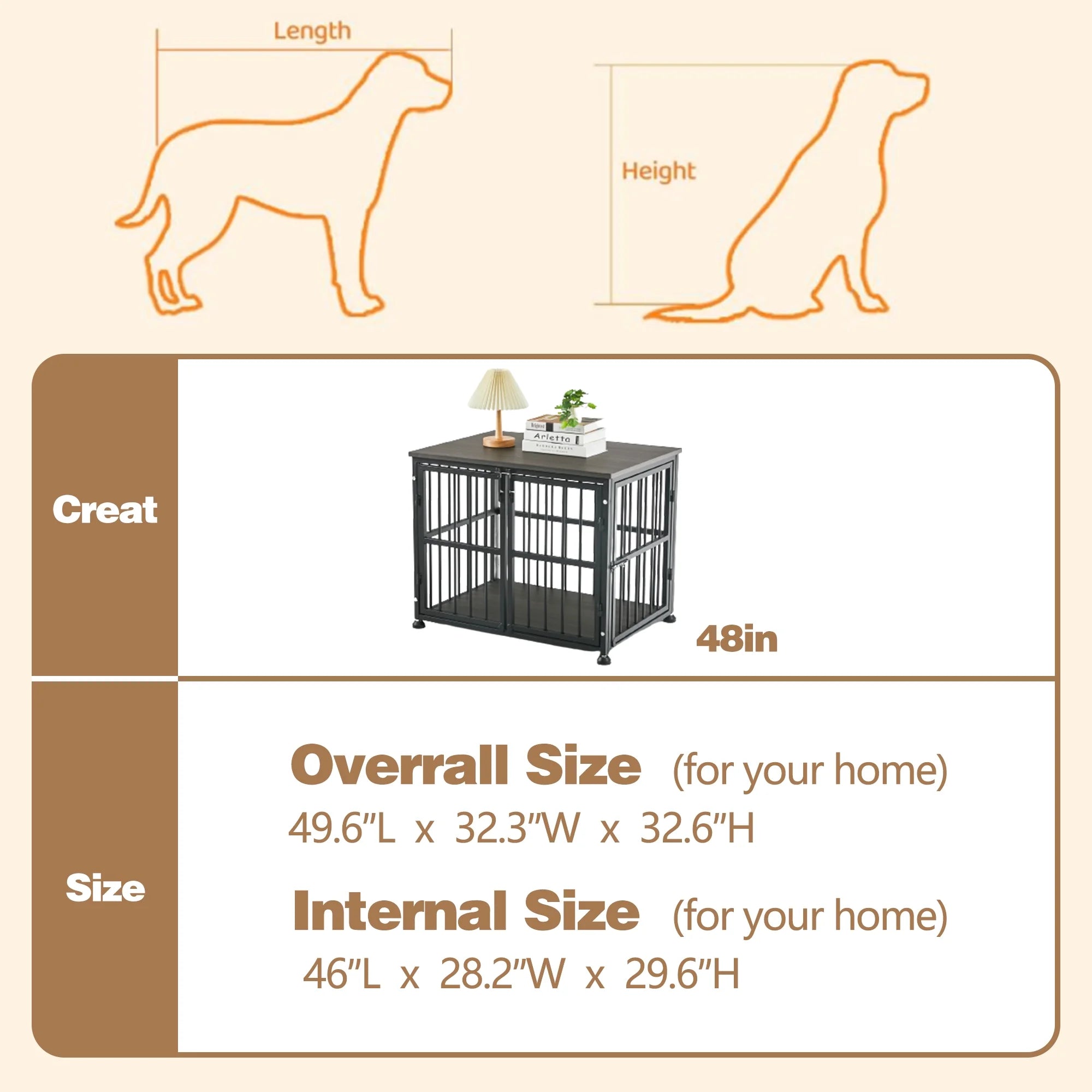 48Inch Heavy Duty Wooden Dog Crate G63036