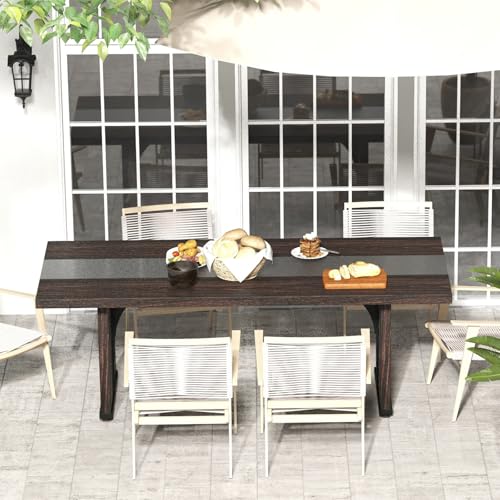 Brown Rectangle Large Wood Dining Table F45164
