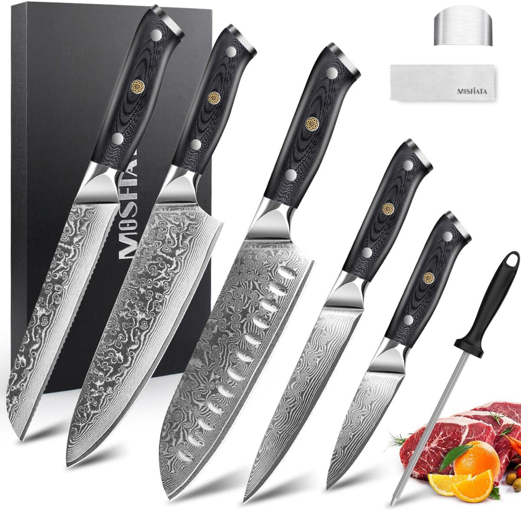 5PCS Damascus Chef Knife Set C95318