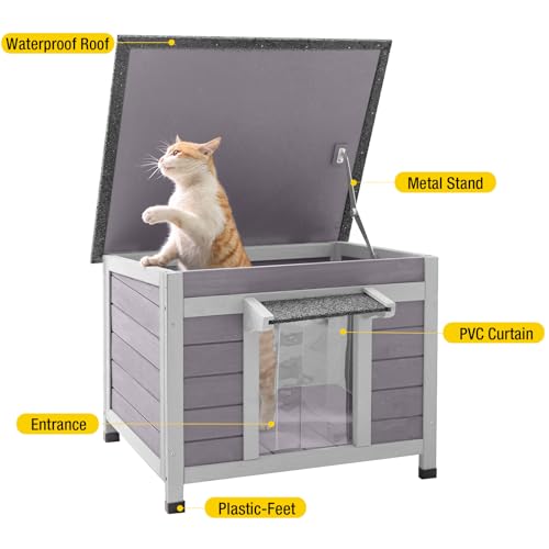 Cat House with Escape Door Insulated Weatherproof Roof K73659