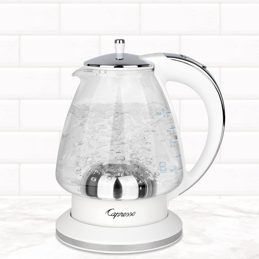 White 48 oz Glass Kettle V1896