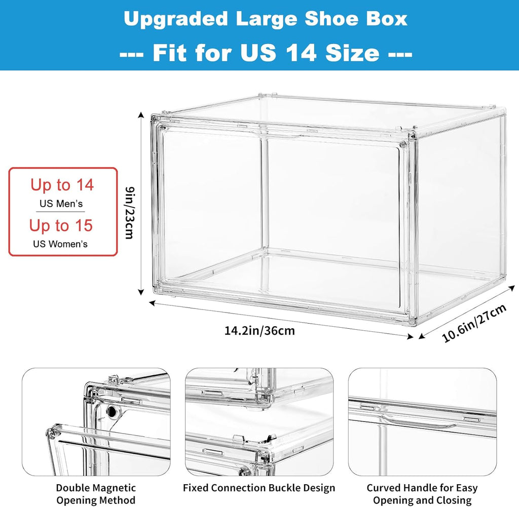 Clear Shoe Storage Box Stackable 4-Pack P34591