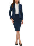 2 Piece Suit Skirt Set Long Sleeve Blazer and Pencil Skirt A802927
