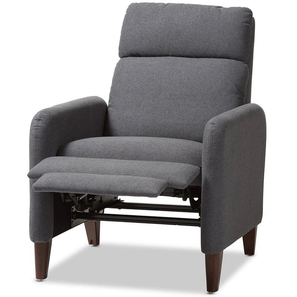 Gray and Walnut Recliner A152