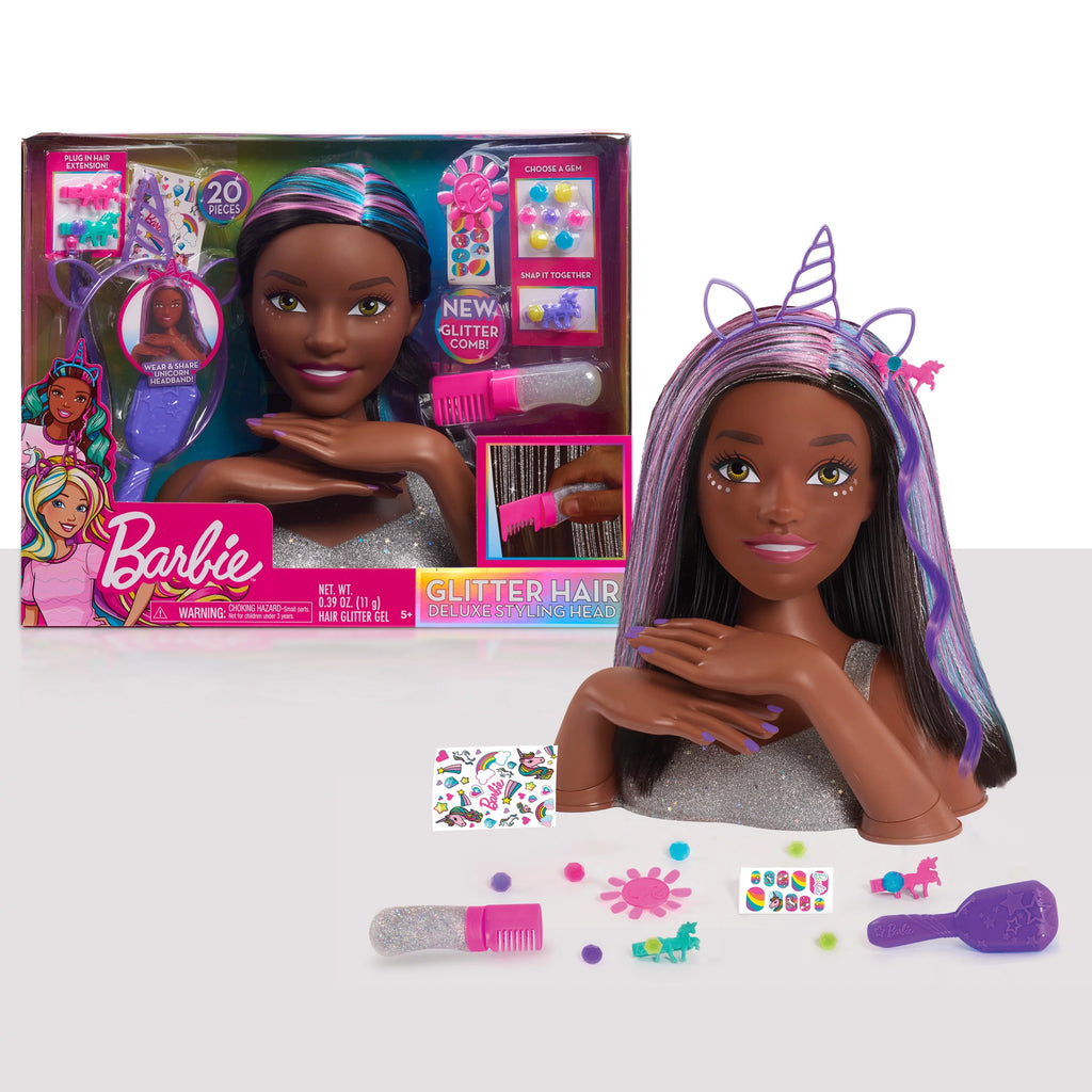 20-Piece Styling Head, Black Hair, Kids Toys E971