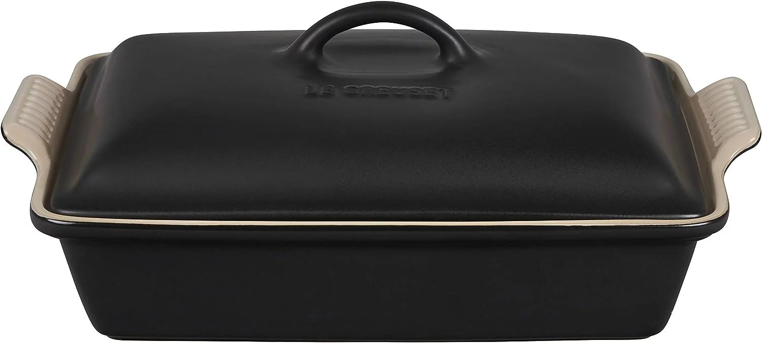 Stoneware Covered Rectangular Casserole, 4 qt. N801