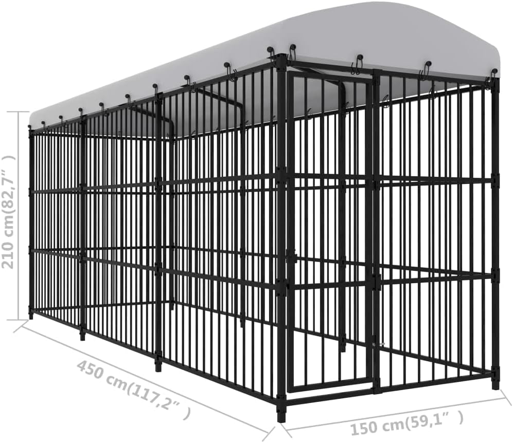Outdoor Dog Kennel with Roof M389413