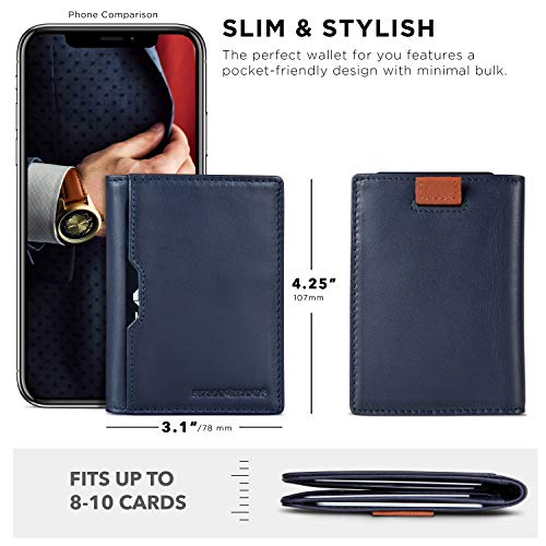 Slim Leather RFID Blocking Minimalist Card Front Pocket Bifold Travel Wallet H26139