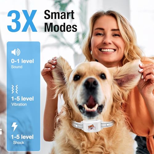 GPS Wireless Dog Fence & Training Collar, Outdoor Waterproof Rechargeable Collar (White) Y5748