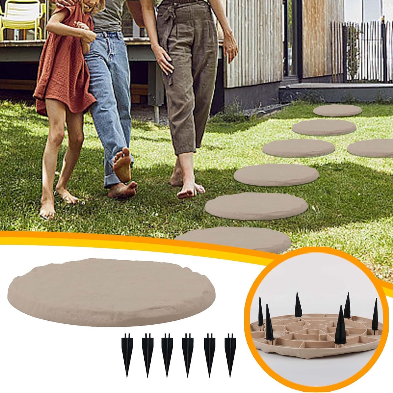 Beige Limestone Resin Garden Stepping Stones M5416