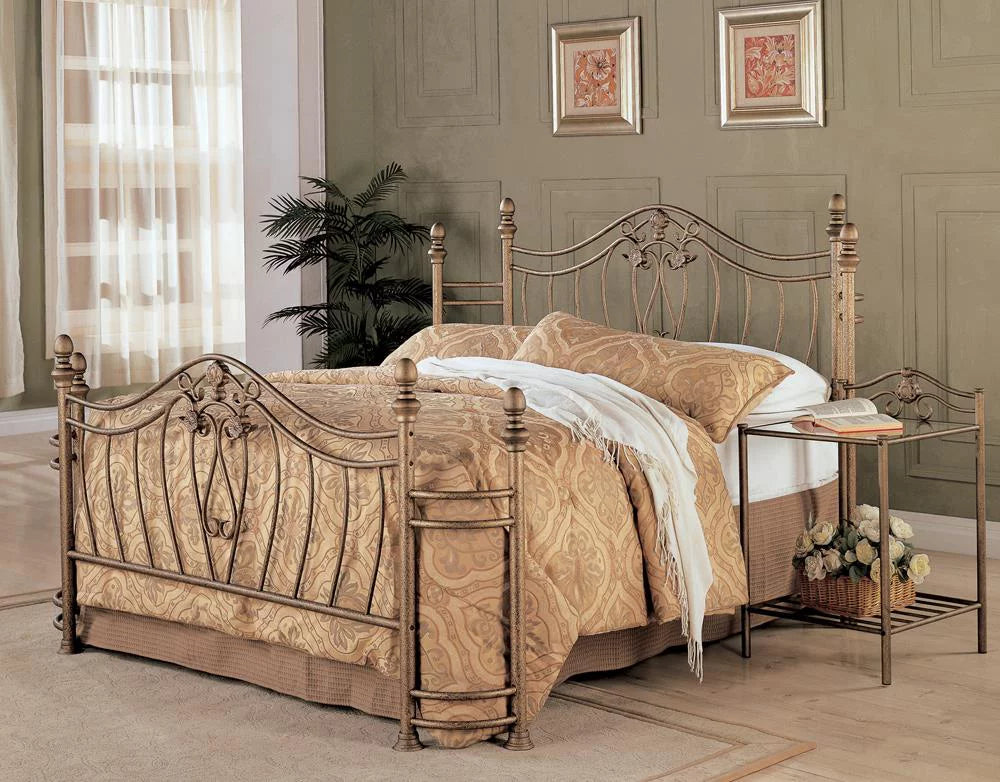 Queen Bed Antique Brushed Gold G527
