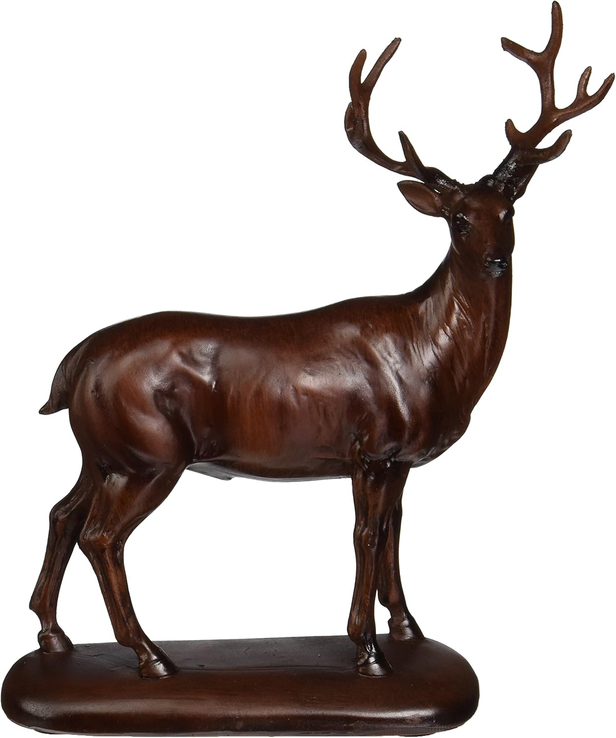 Faux Wood Deer Sculpture Statue Y844