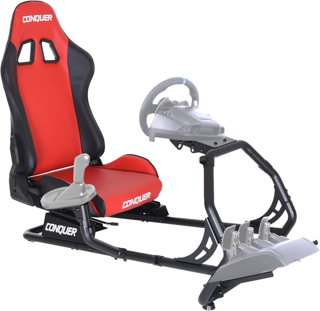 Reclinable Racing Simulator Cockpit with Gear Shifter Mount H78803