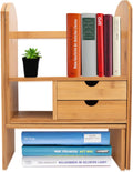 Bamboo Desktop Bookshelf Organizer J987
